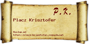 Placz Krisztofer névjegykártya